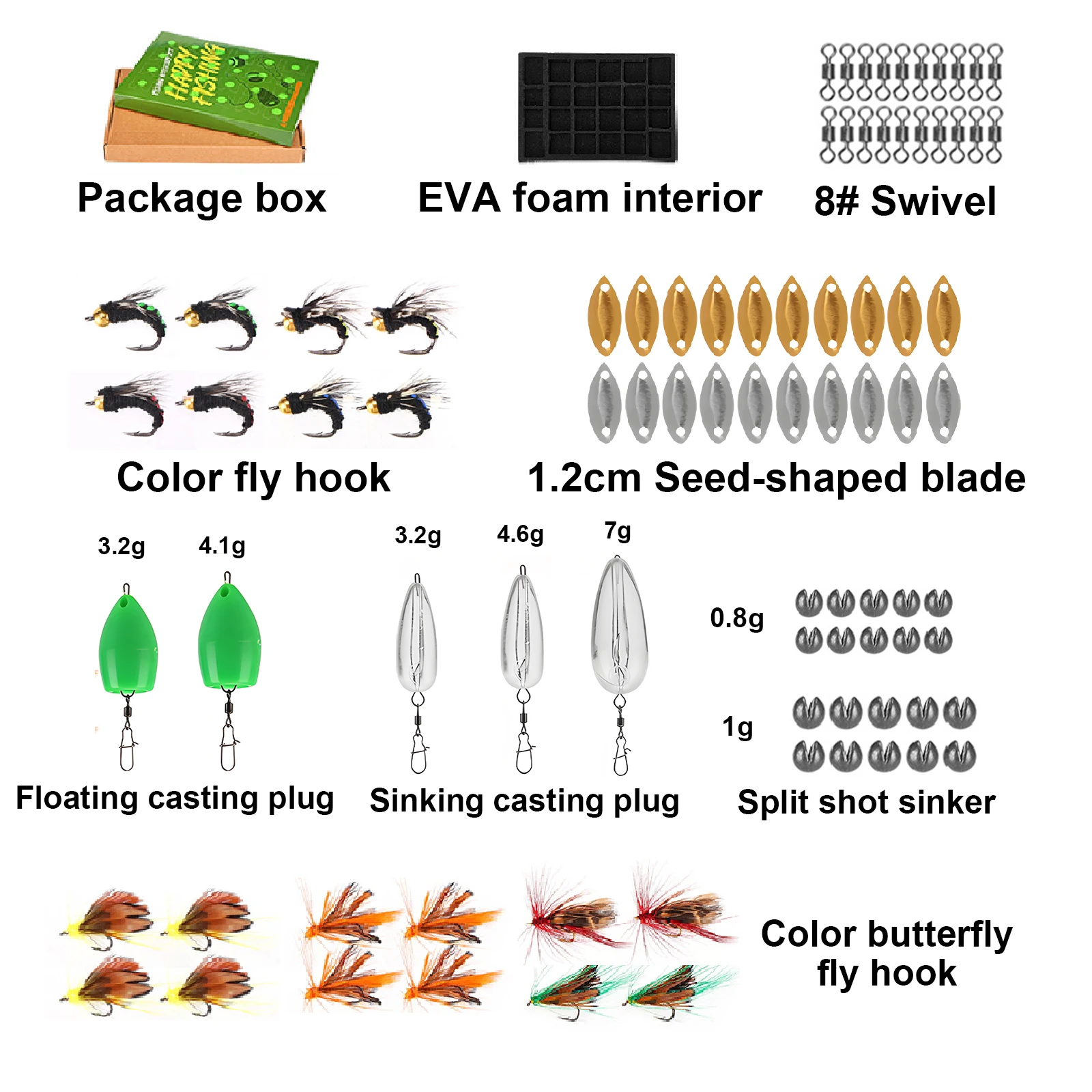 Calendario de Adviento de pesca con mosca, calendarios de cuenta atrás de Navidad 2025, juego de Señuelos de Pesca de 24 días, Kit de moscas, caja de aparejos de pesca, regalos - imagen 4