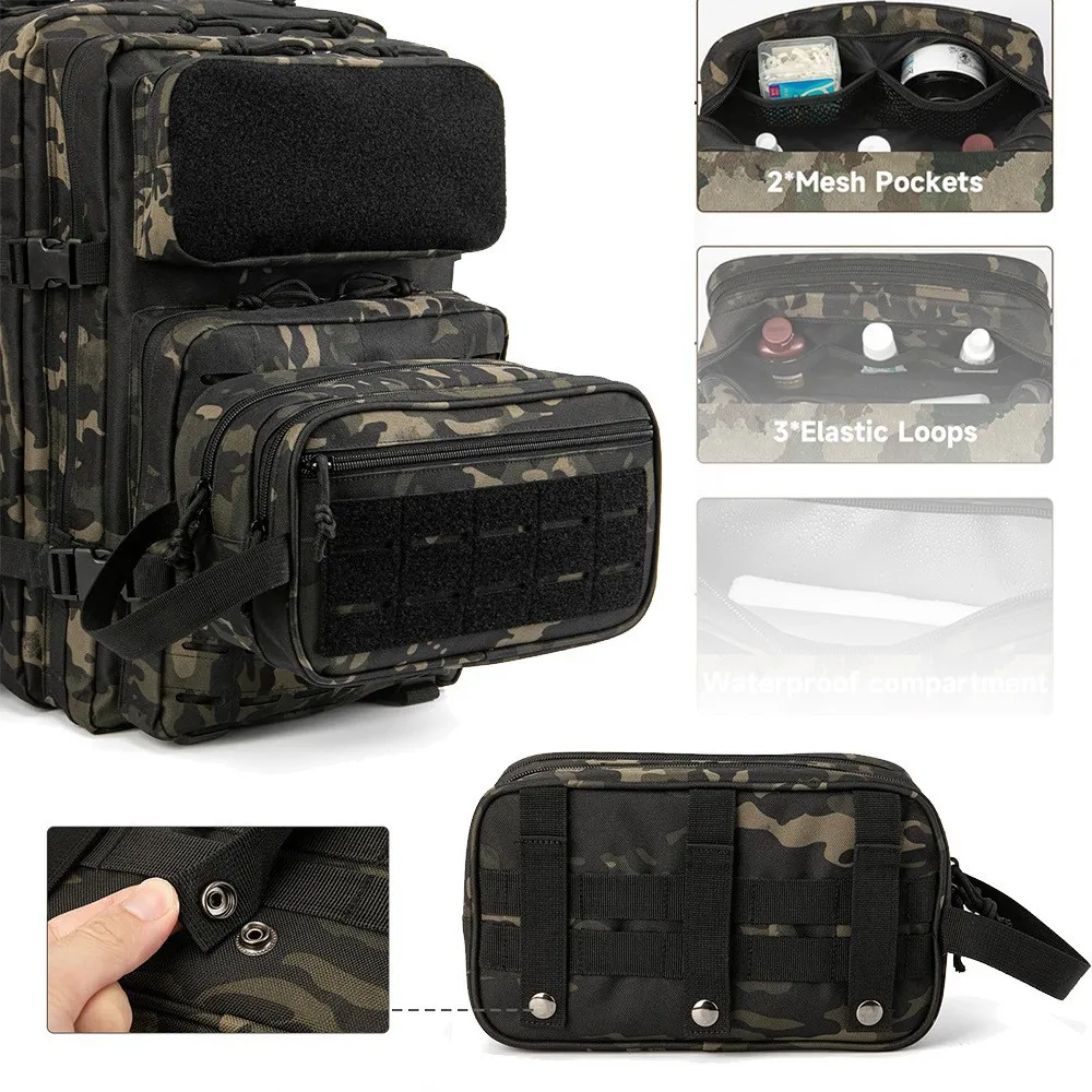 Lavabo táctico, bolsa sanitaria, herramienta EDC, bolsa Molle, estuche de afeitado, bolsa de ducha de viaje, bolsa Molle