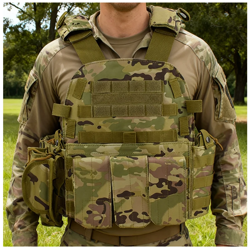 6094 armadura corporal de entrenamiento de combate militar equipo táctico chaleco Molle Airsoft caza camuflaje chaleco armadura - imagen 2