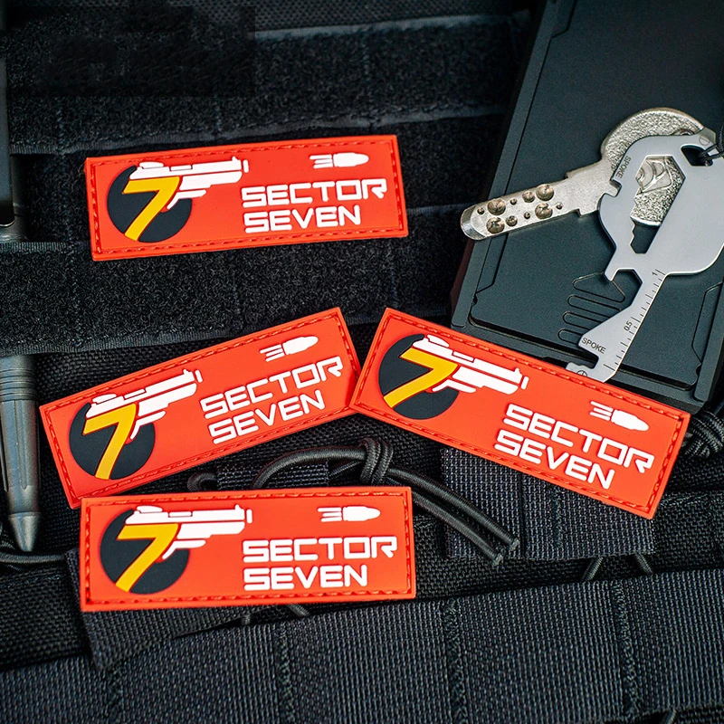 Sector Seven parche de PVC 3D para armas, insignia táctica para tiro de pistola, ropa, chaleco, bolsa, apliques de decoración - imagen 2