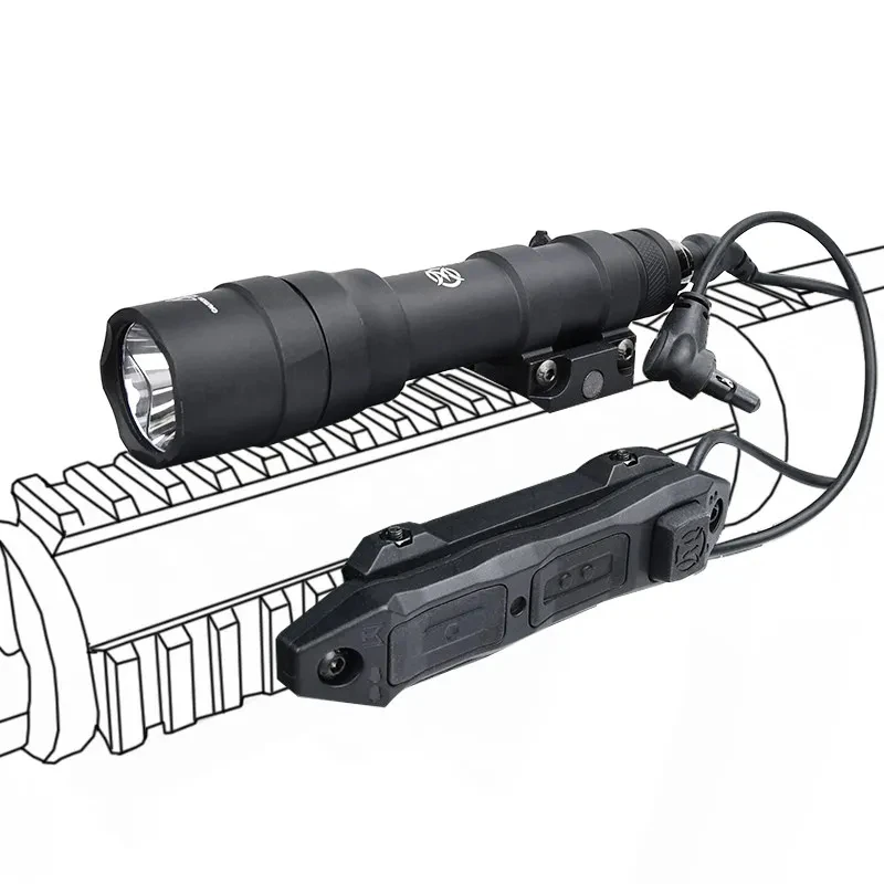 WADSN-linterna táctica Airsoft M600 M600DF, potente interruptor de presión de doble función aumentada de 1400 lúmenes, luz de caza, 600df - imagen 2