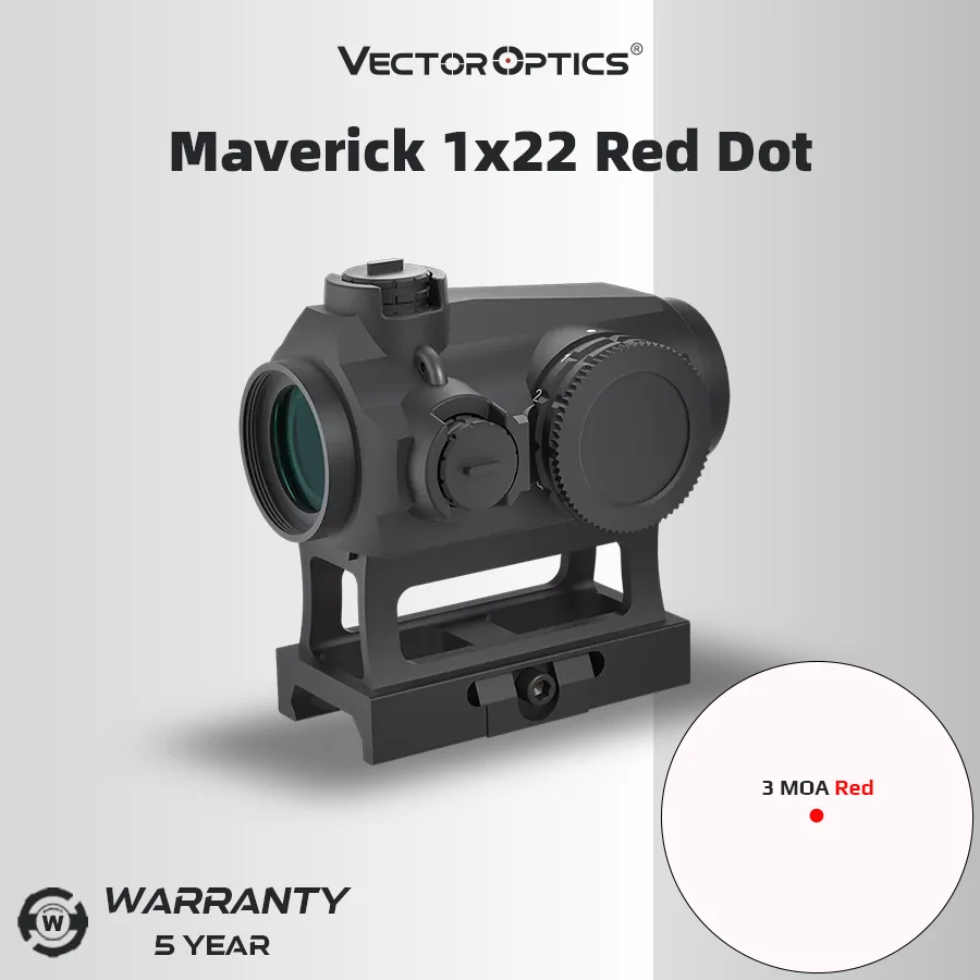 Óptica vectorial Maverick 1X22 Red Dot Scope caza reflejo colimador vista para armas de fuego reales.223 7.62 y Airsoft