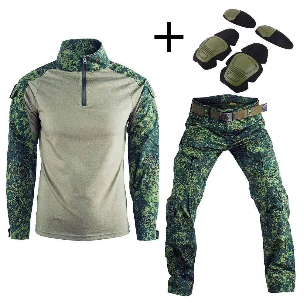 Trajes tácticos de uniforme para hombre, ropa de trabajo, camisa de combate de camuflaje para exteriores, ropa de entrenamiento de Paintball Airsoft y caza resistente al desgaste - imagen 5