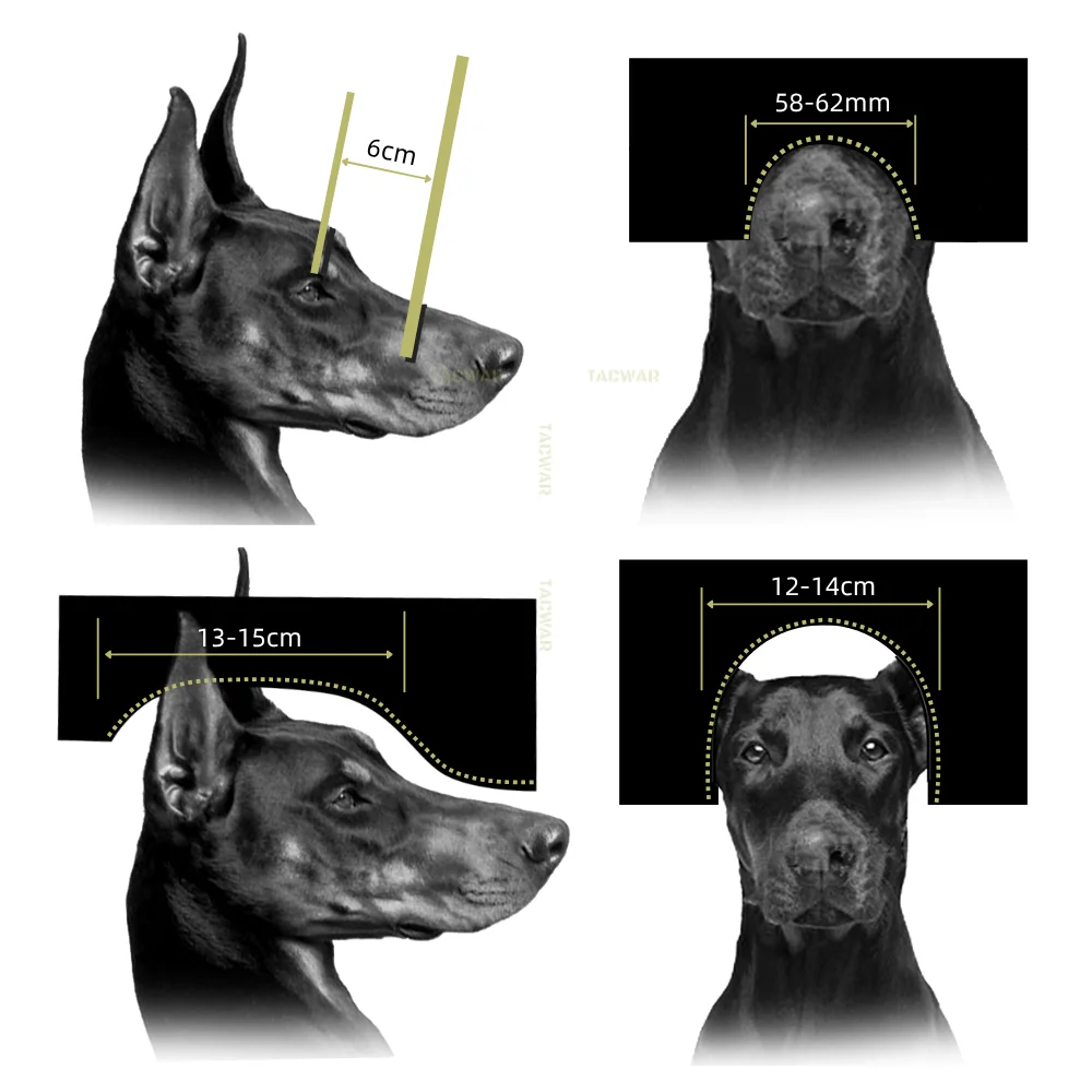 Casco para perro K9 con 2 lentes, juego de acolchado, cubierta para la oreja, correa de goma, soporte ligero para cámara, trabajo, perro, caza táctica, motocicleta - imagen 4