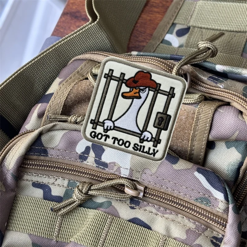 Parche bordado militar "divertido vaquero ganso", gancho, bucle, insignia de moral de Animal táctico, parches para ropa, mochila, pegatina, brazalete