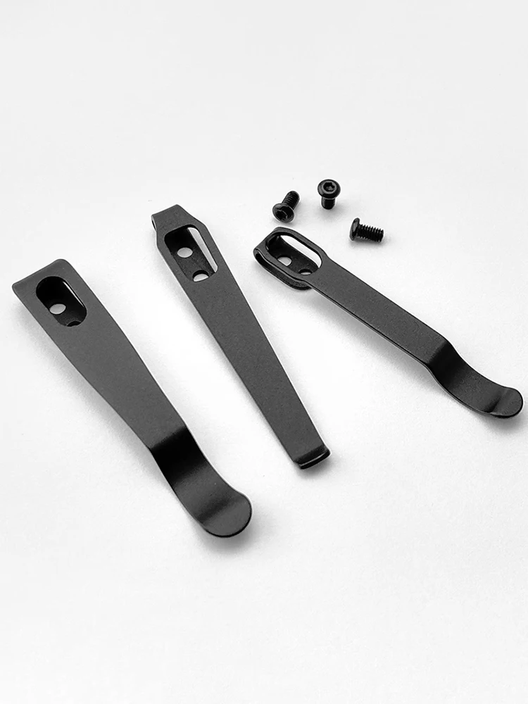 Cuchillo plegable de acero inoxidable 420, Clip de bolsillo, abrazadera trasera con 3 tornillos de piezas M2.5, accesorios de repuesto para fabricación de bricolaje, 1 Juego - imagen 4