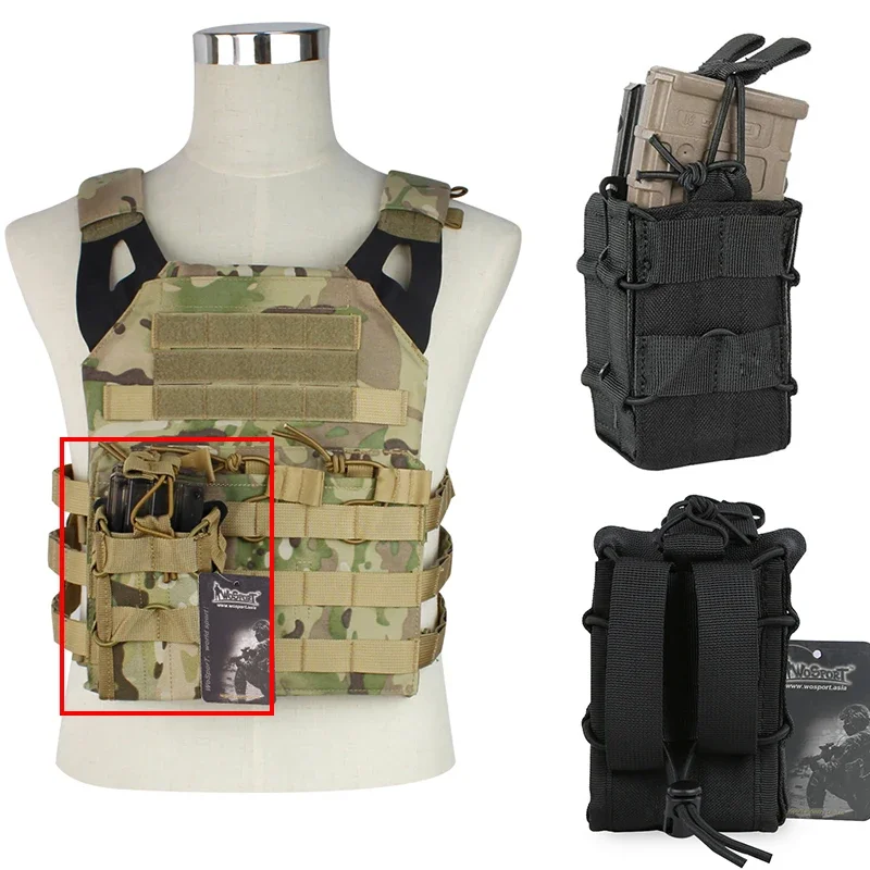 Bolsa para revista doble individual Molle de nailon para 5,56mm M4 M14 M16 AR15 G36 Mag bolsa herramienta de caza soporte para cintura Mag