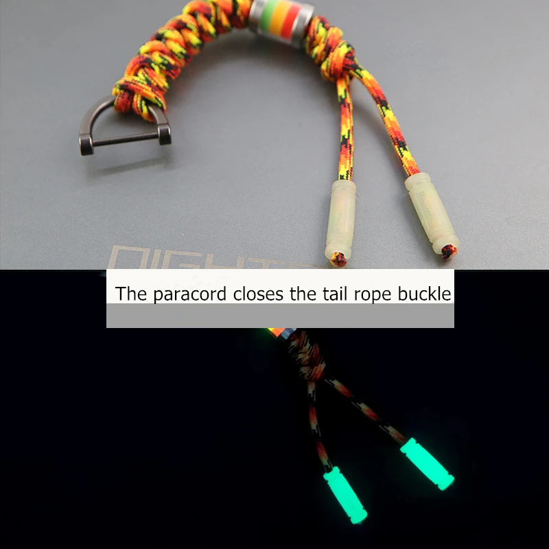 TPU multifuncional cuerda luminosa cola hebilla abierta cubierta de luz nocturna tapa de cierre de Paracord tirador de cremallera marcadores tácticos - imagen 3
