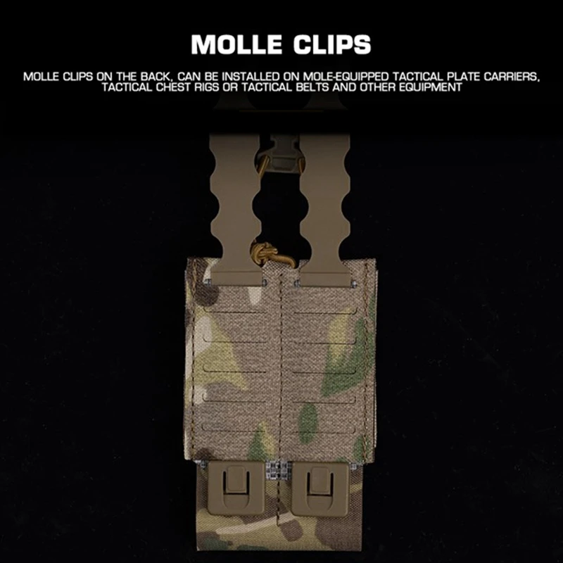 Bolsa táctica Molle para caza, funda elástica para herramientas al aire libre, linterna, antorcha, cinturón, 5,56/7,62 - imagen 5