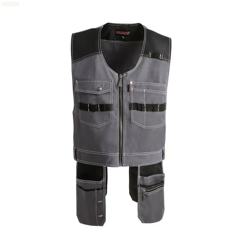 Ropa de trabajo al aire libre de alta calidad para hombres, chalecos de trabajo con múltiples bolsillos, chalecos para herramientas, camisetas para fotógrafo, carpintero, mecánico, envío rápido - imagen 3
