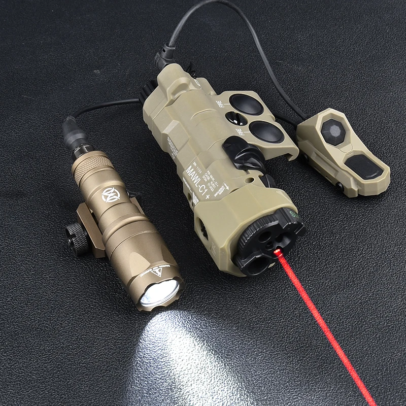 MAWL-C1 táctico IR rojo azul verde punto láser Surefir SF M300A M600 LED Scout Luz de caza Airsoft con juego de interruptor de AXON - imagen 4
