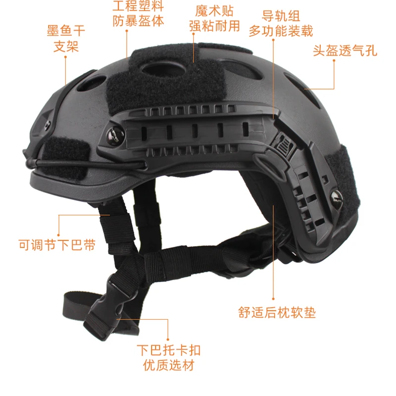 Casco táctico para niños, casco ligero para exteriores, Airsoft CS PJ, circunferencia de la cabeza, 50-55cm - imagen 4