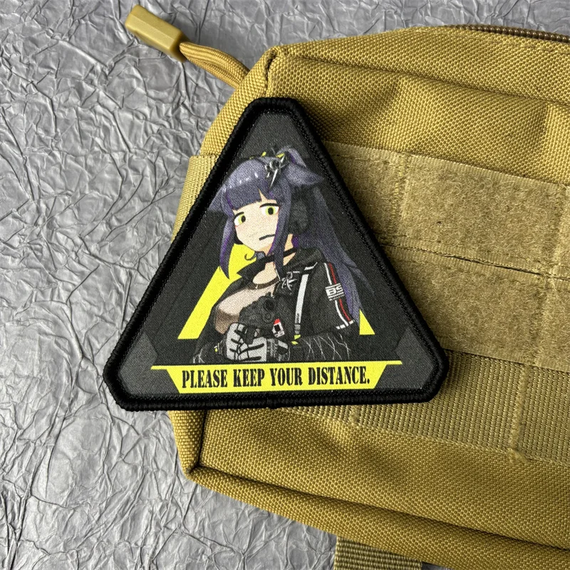 Parche estampado de Chica de Anime para ropa, insignia de moral táctica, parches militares con gancho y bucle, pegatina para mochila, brazalete