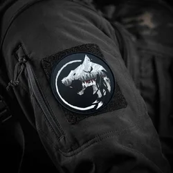 Parche táctico moral lobo salvaje con velcro para chaleco y mochila