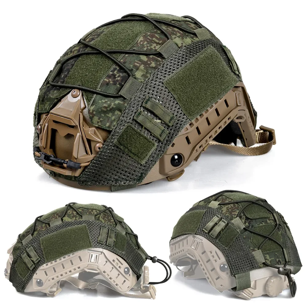 ​ Funda táctica para casco Fast MH PJ BJ OPS-Core, Airsoft, Paintball, cubierta de casco de corte alto, camuflaje con cordón elástico - imagen 2