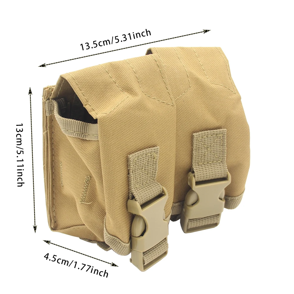 Bolsa táctica Molle EDC para exteriores, bolsa individual doble para granada, bolsa de almacenamiento de herramientas de liberación rápida, riñonera con cinturón para equipo de caza - imagen 3