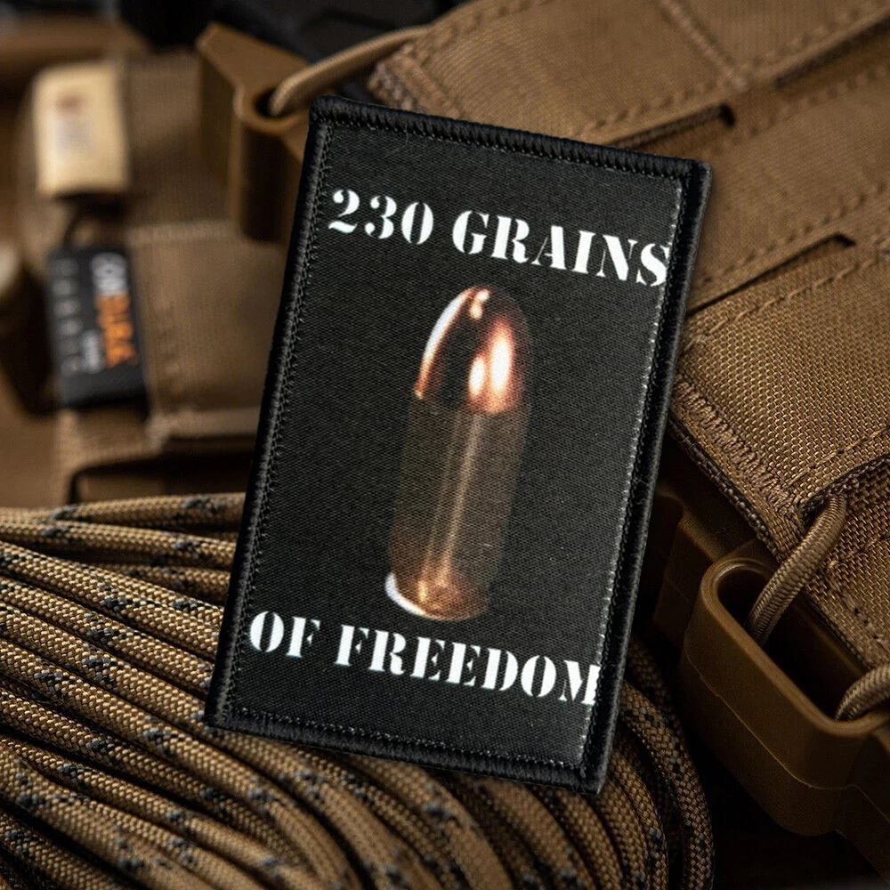 Parches tácticos de bala de calibre 45, impresiones divertidas, cierre de gancho y bucle, insignia de moral militar, brazalete, pegatinas para mochila - imagen 4