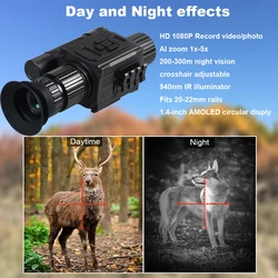 NK008 monocular visión nocturna para grabación foto y vídeo con IR