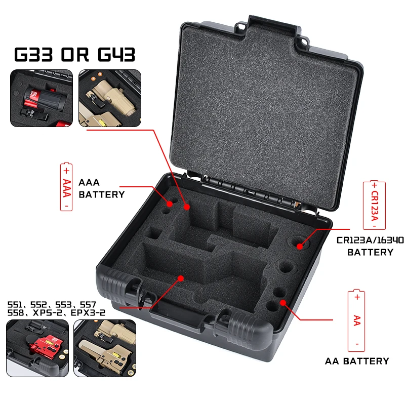 Wadsn-mira telescópica táctica, caja protectora de punto rojo para Eotech 551, 552, 553, XPS, HHS, G43, G33, caja de almacenamiento, miras híbridas - imagen 2