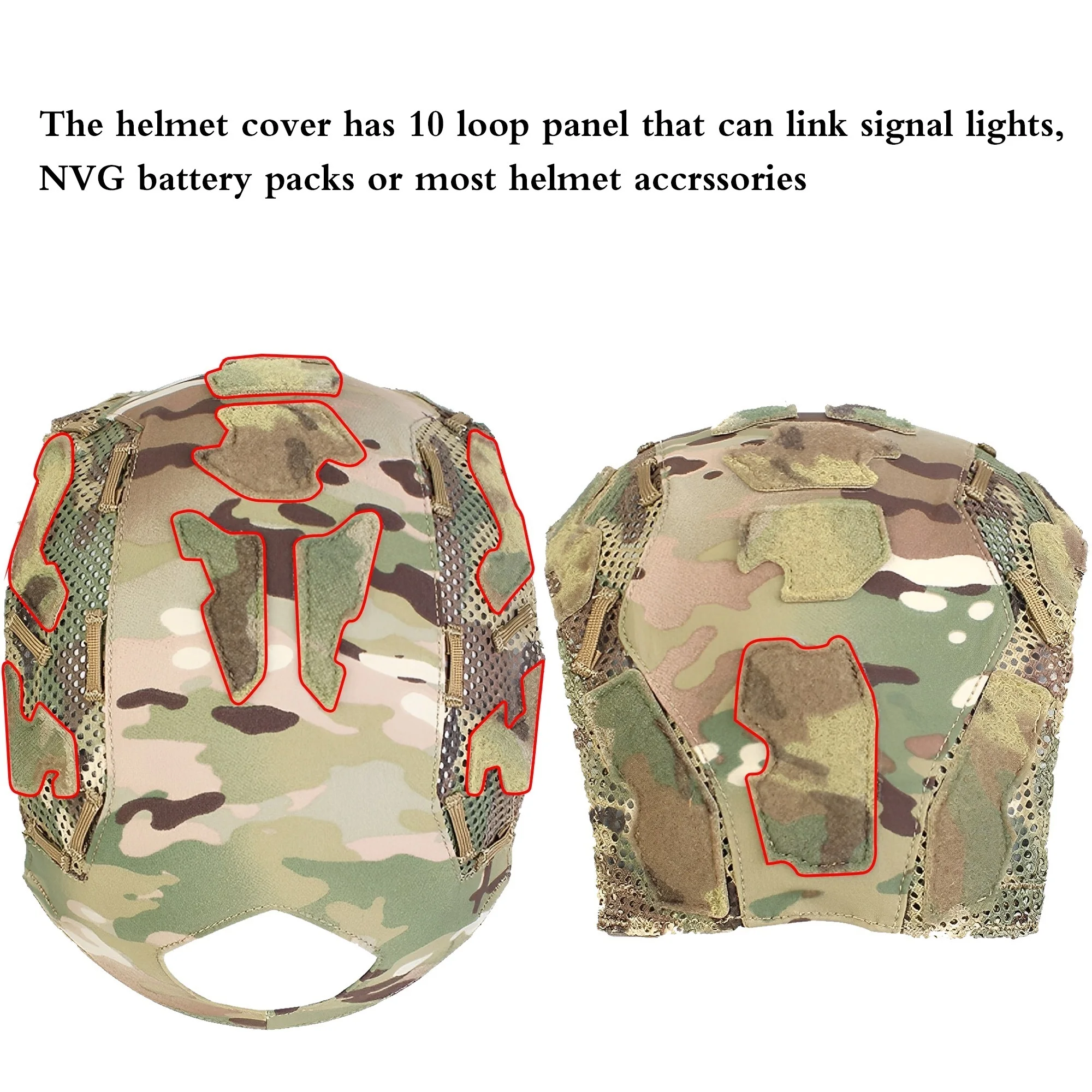 Funda de casco para casco táctico FAST SF de corte alto, accesorios de camuflaje para casco de tiro militar en talla M/L, nailon 500D - imagen 4