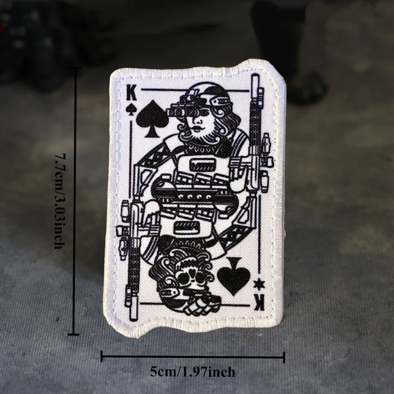 Parche estampado King of Spades para ropa, insignia de moral, parches militares con gancho y bucle, pegatina para mochila táctica, brazalete - imagen 3