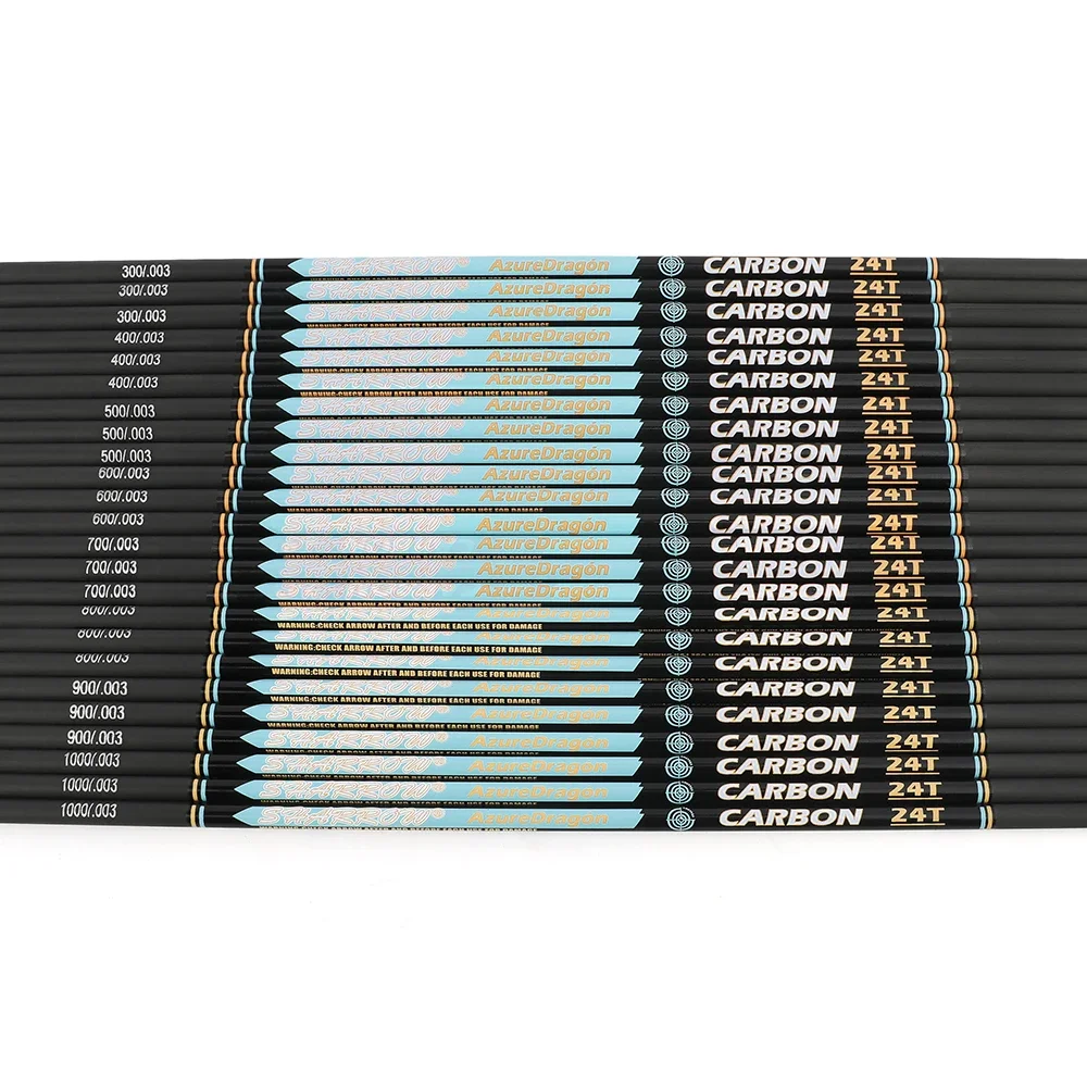 6/12 Uds. Eje de flecha de carbono puro de 32 pulgadas Spine300-1000 ID4.2mm arco recurvo arco compuesto caza flecha accesorios de tiro - imagen 5