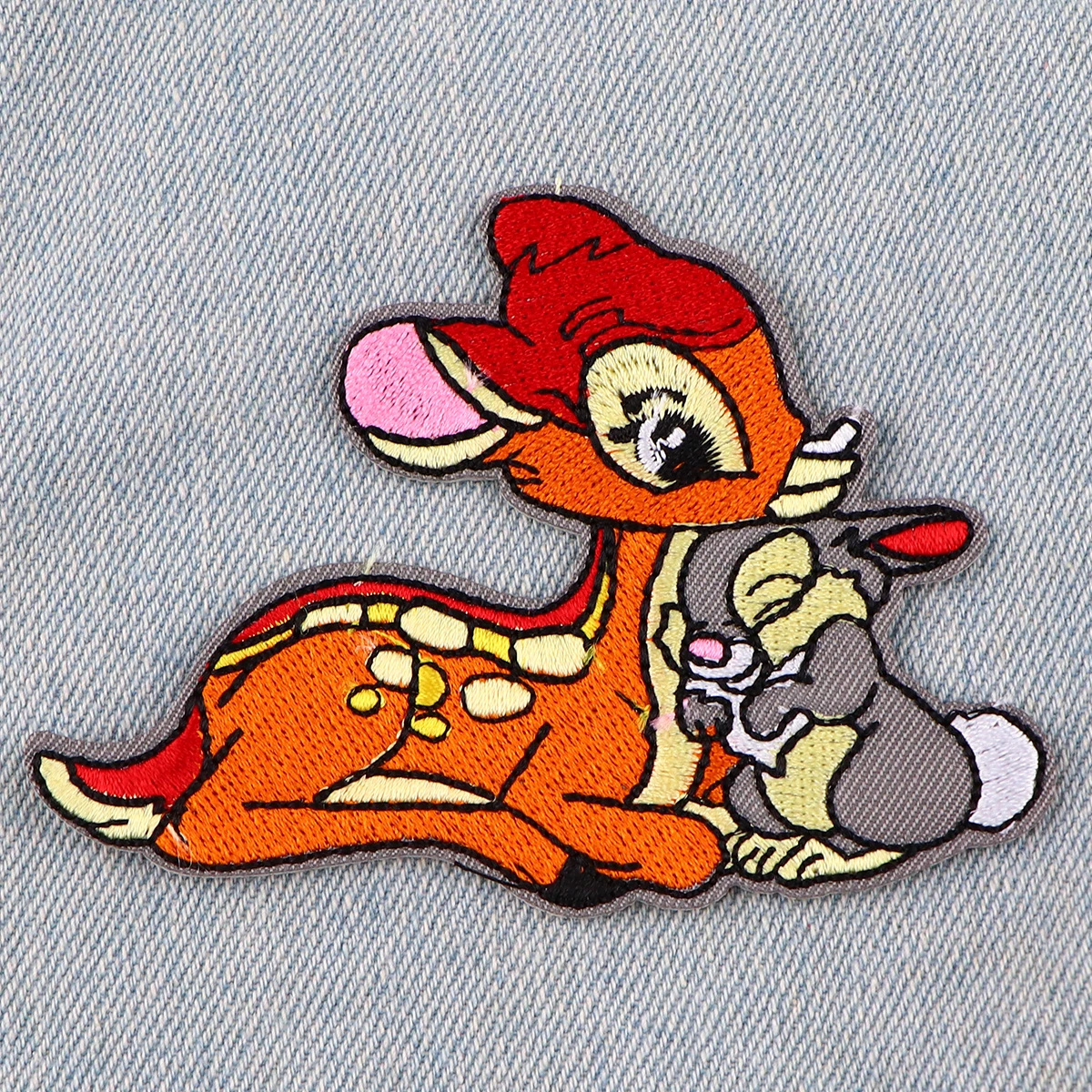 Parches bonitos de ciervo para planchar en ropa, parches bordados DIY a rayas para ropa, parches, insignias, accesorios - imagen 2