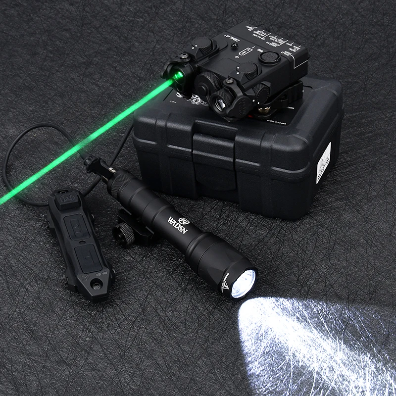 WADSN DBAL-A2 totalmente metálico rojo verde azul punto IR puntero láser Set M300A luz de explorador 600 lúmenes M600C linterna 2,5 MM interruptor Dual - imagen 5
