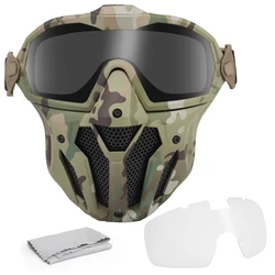 Máscara táctica airsoft con gafas antiniebla para paintball