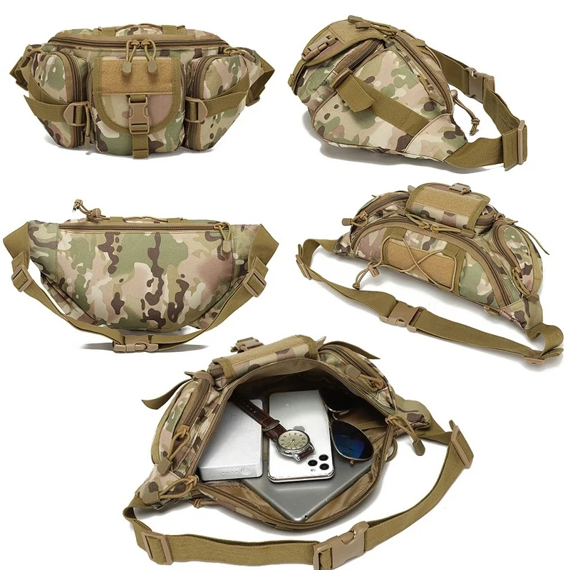 Riñonera impermeable para deportes al aire libre, bolsa de pecho multifuncional para pesca y acampada para hombres, mochilas tácticas militares de camuflaje - imagen 3