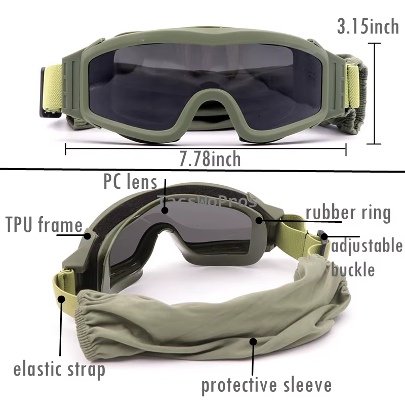 Gafas tácticas airsoft de lentes intercambiables antivaho y antipolvo - imagen 4