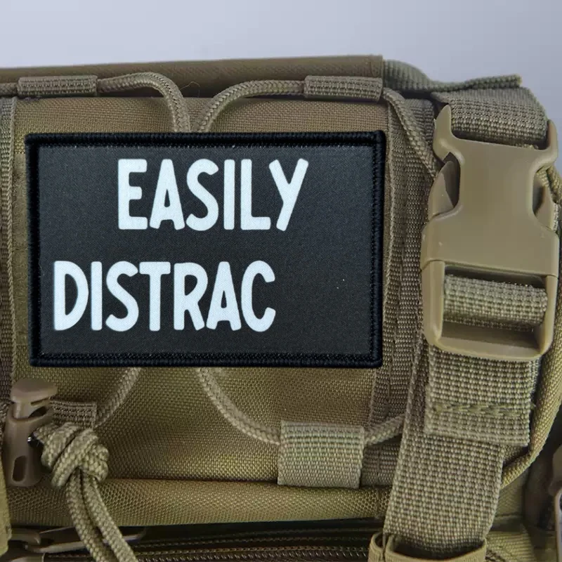 Parche con estampado del ejército, insignia de moral militar táctica blanca sobre negra, parches con gancho, mochila, brazalete, pegatina para ropa - imagen 4