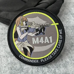 Parche táctico anime morale para mochila – Hook verde militar mujer