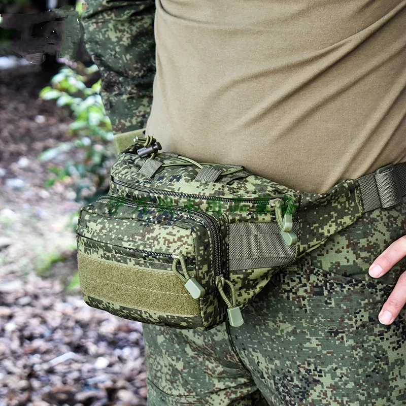 Riñonera multifuncional 1000D impermeable Fg Green Ruins camuflaje al aire libre Camping bicicleta Maratón