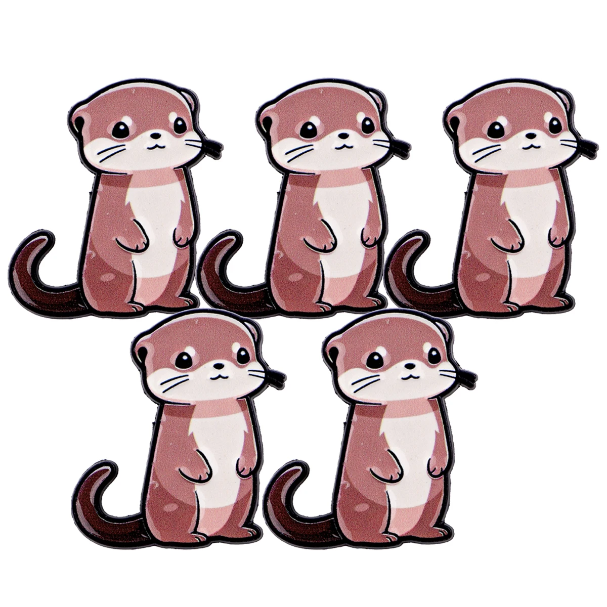Pin esmaltado de nutria para solapa, conjunto de broche de dibujos animados, decoración de ropa, alfileres de Metal, mochila, sombrero, insignia, accesorios, 5 uds. - imagen 5