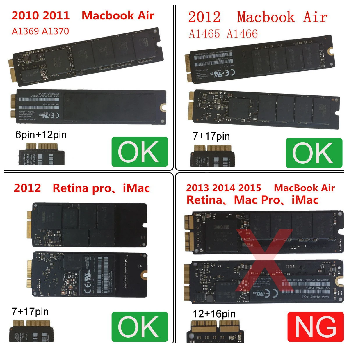 CY-carcasa para Mac Air Pro, placa SATA de 22 Pines de 2,5 pulgadas, Retina SSD 2010, 2011, 2012, 12 + 6 pines, 17 + 7 pines, A1425, A1398, MC975, MC976 - imagen 2