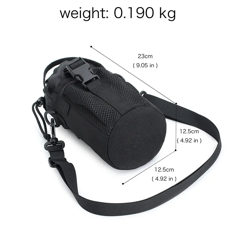 Bolsa táctica para botella de agua, bolsa de hidratación MOLLE, accesorio adicional, correa de hombro desmontable para ciclismo al aire libre - imagen 4