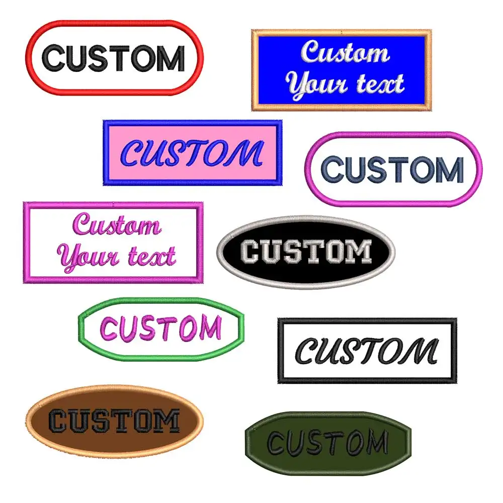 Parche bordado con etiquetas de nombres personalizadas con respaldo de gancho para planchar