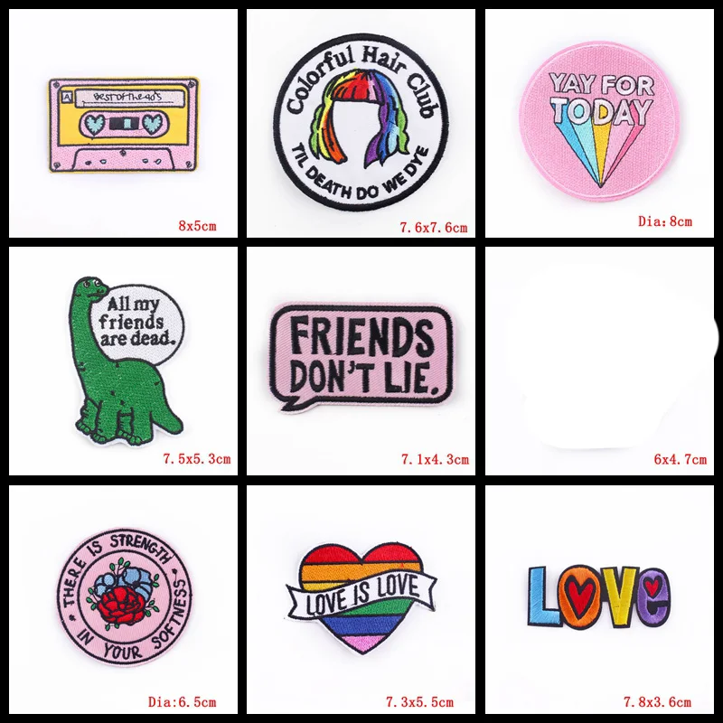 Prajna-insignias de letras de dibujos animados para ropa, parches bordados para planchar, apliques de letras de flores, pegatinas para ropa, 10 piezas - imagen 5