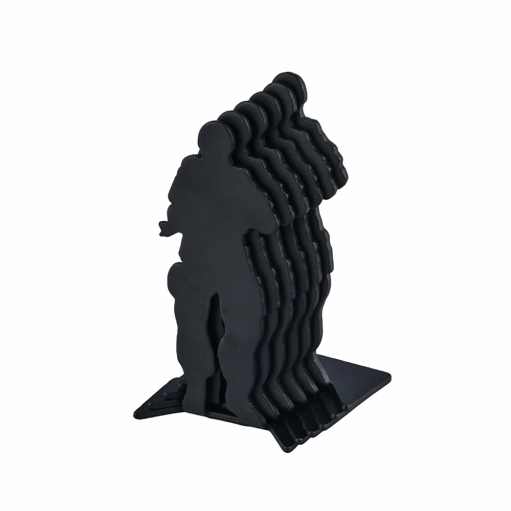 6 uds IPSC objetivo de tiro táctico soldado de pie Kit de tiro con arco duradero Metal negro Paintball Airsoft accesorios de caza - imagen 5