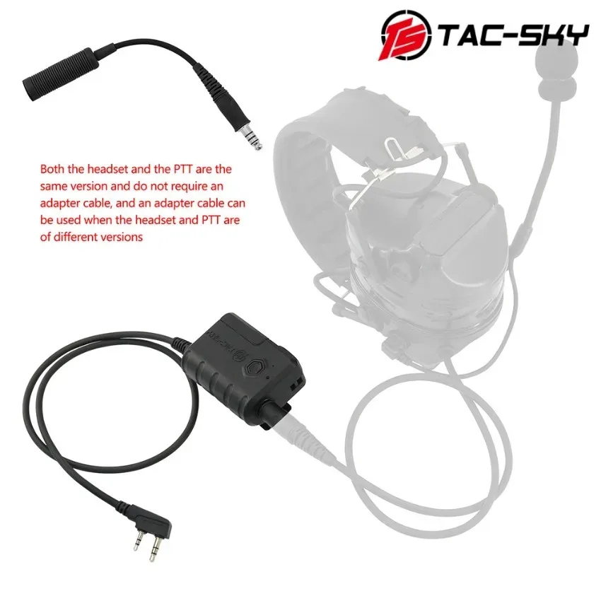 TAC-SKY auriculares tácticos adaptador Bluetooth PTT enchufe de 7,0mm para Comta ii iii Sordi auriculares de disparo para Walkie Talkie Baofeng - imagen 5