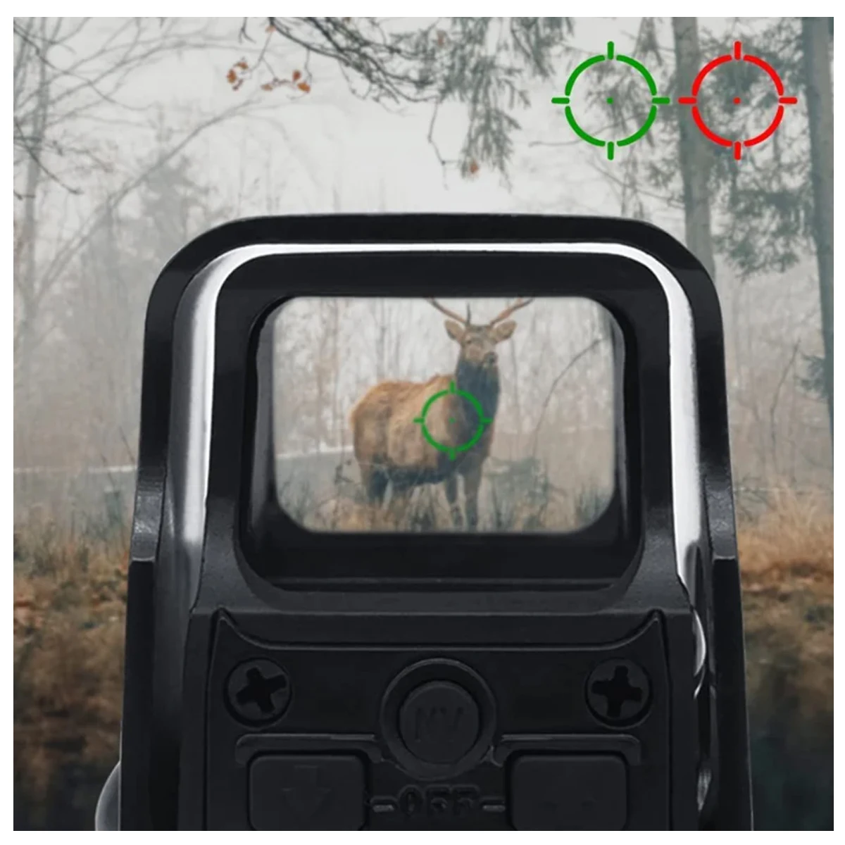 Nuevo mira holográfica 553, mira de punto rojo, punto rojo verde, óptica de caza, mira telescópica para reflejos, mira telescópica para caza apta rieles reflejo de 20mm - imagen 3