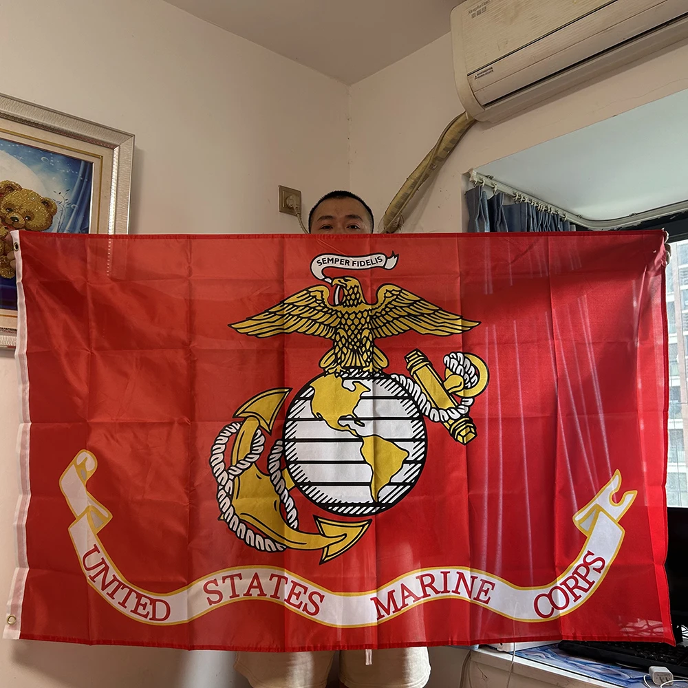 Bandera USMC Cuerpo Marines poliéster 90x150 cm decoración hogar