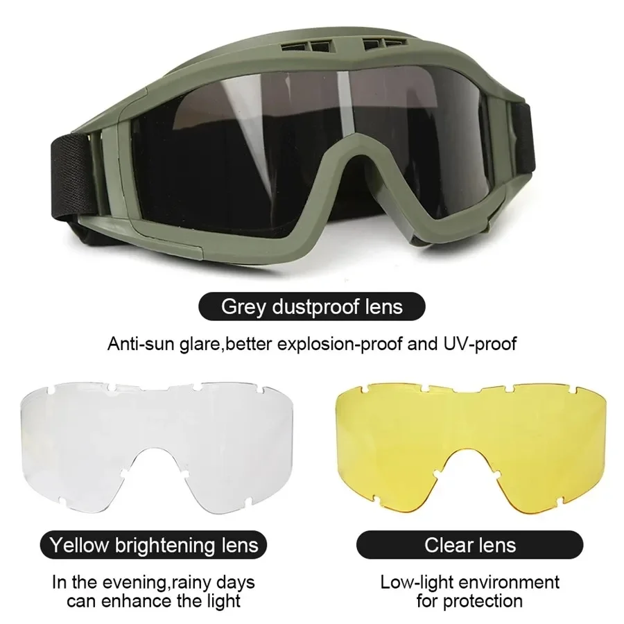 Gafas tácticas de tiro a prueba de explosiones, gafas antiimpacto CS, juego de guerra, Airsoft, Paintball, caza, gafas de Montañismo - imagen 5