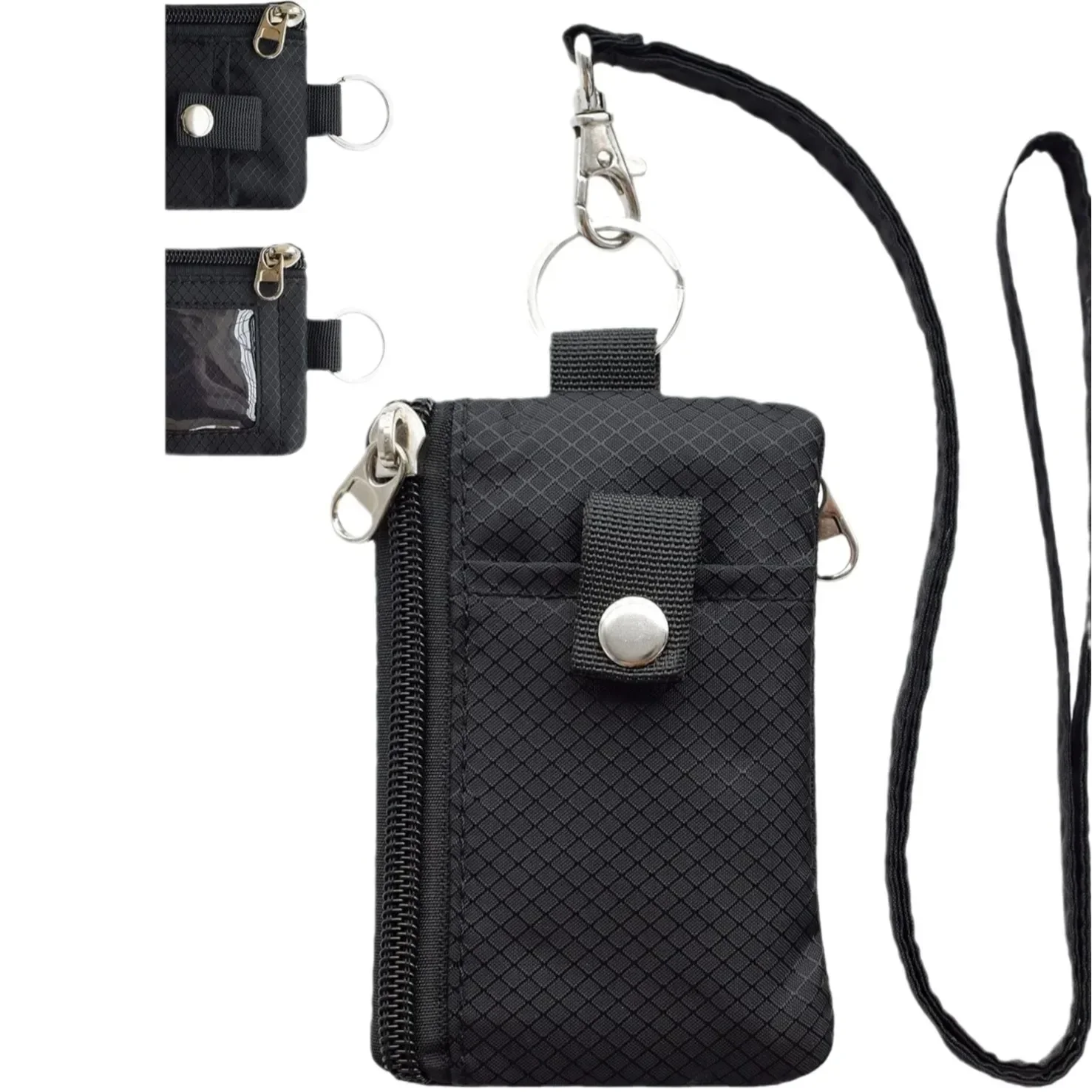 Popular cartera de pulsera con bloque Rfid sólido, billetera con protección de señal, bolsa de tarjeta antirrobo, billetera de almacenamiento impermeable para colgar en el cuello - imagen 4