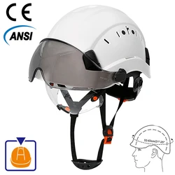 Casco de seguridad ABS con visera y gafas para obra