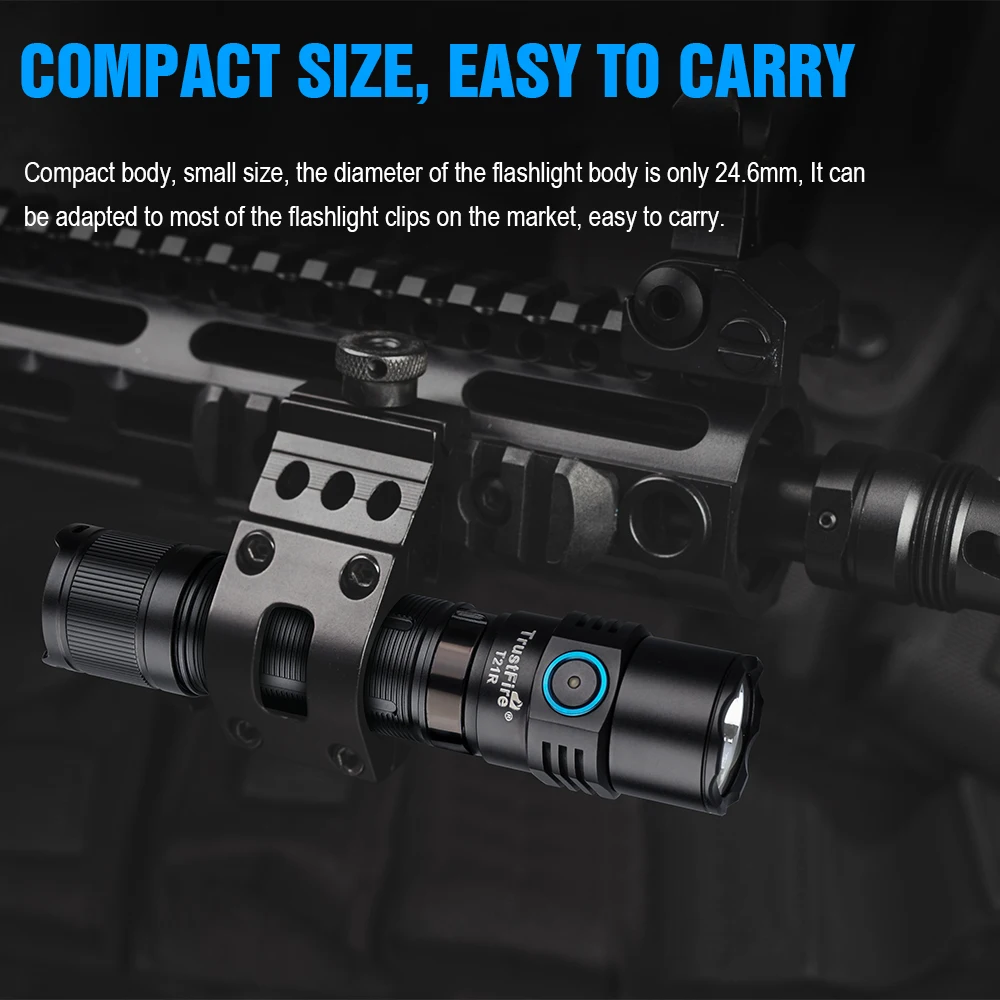 Trustfire-linterna táctica T21R, 2600 lúmenes, tipo C, 21700 potente batería, lámpara de antorcha recargable de alta potencia con carga USB - imagen 5