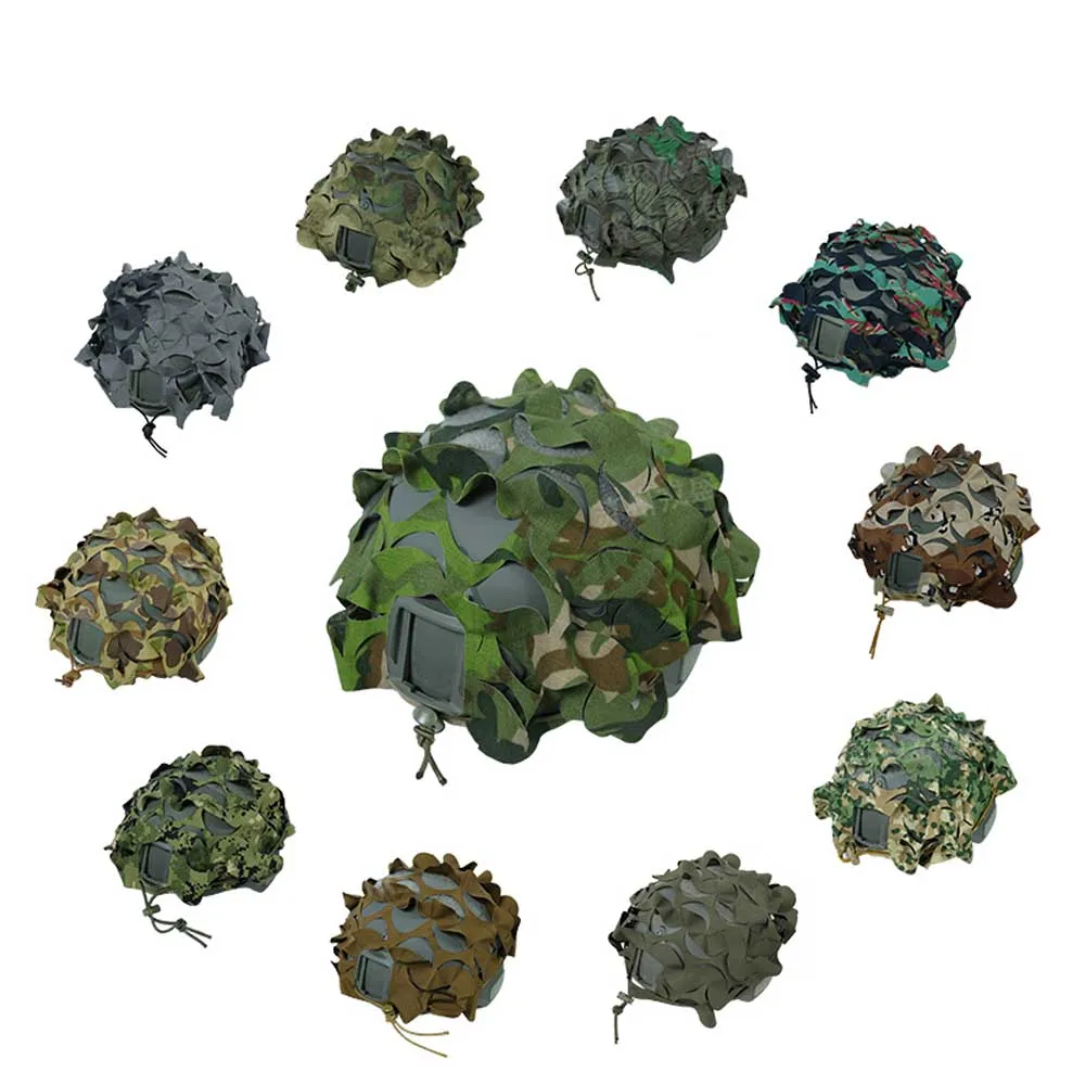 Equipo táctico de Color personalizado, cubierta de casco rápido de camuflaje 3D DIY, nieve/Flecktarn/estampado de tigre/mamuflaje EMS - imagen 3