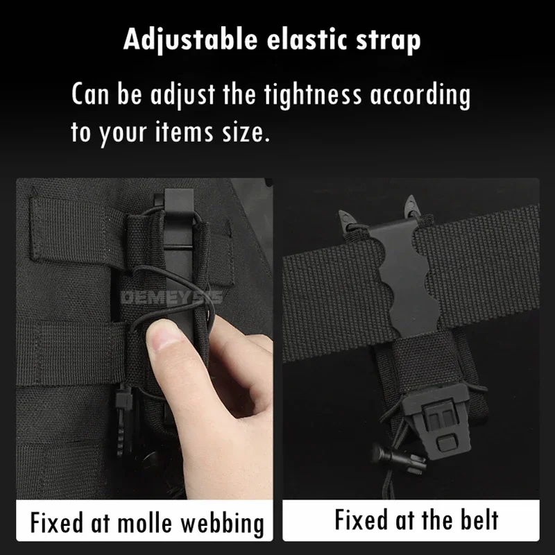 Funda táctica MOLLE para pistola 9mm con porta linterna y revistas - imagen 4