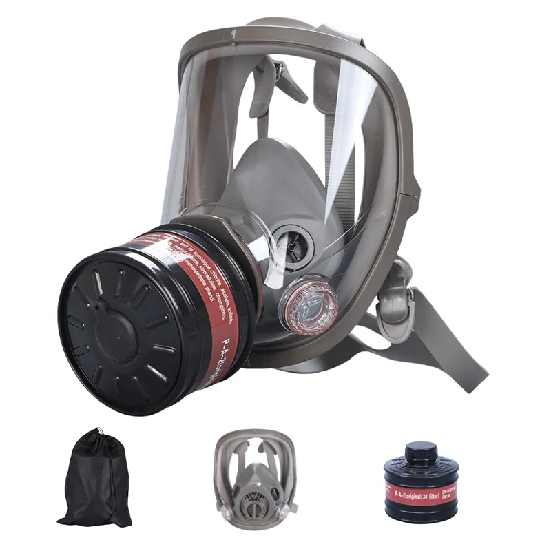 Gas Masks Survival Nuclear and Chemical, Full Face Gas Mask with Activated Carbon Filter